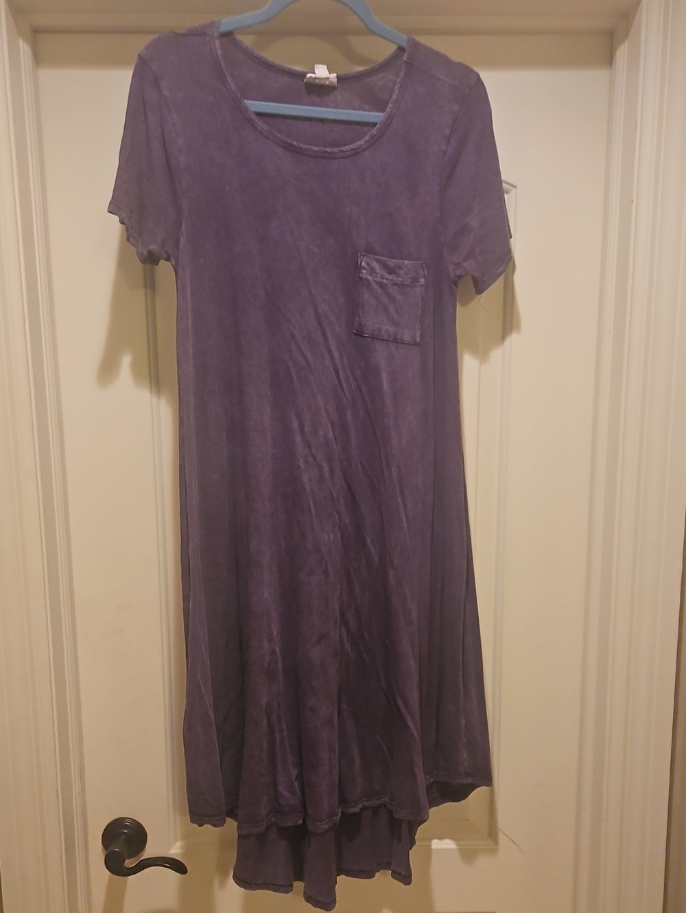 LuLaRoe Purple Short-Sleeve Midi Swing Dress with Pocket